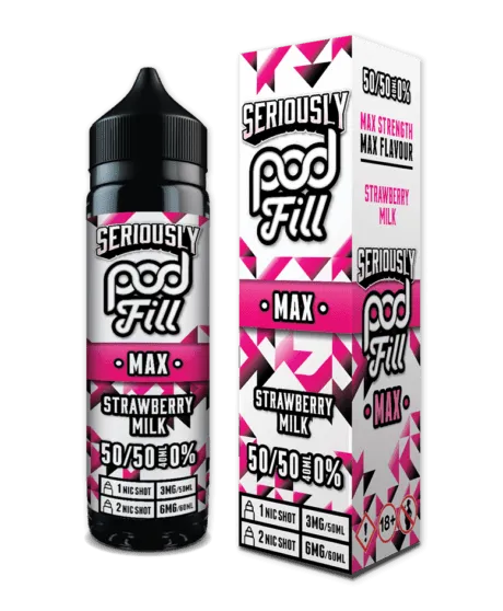 MTM Vapes Seriously Pod Fill Max Strawberry Milk E-liquid Shortfill MTM Vapes Seriously Pod Fill Max Strawberry Milk E-liquid Shortfill